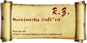Ruzsinszky Zoárd névjegykártya